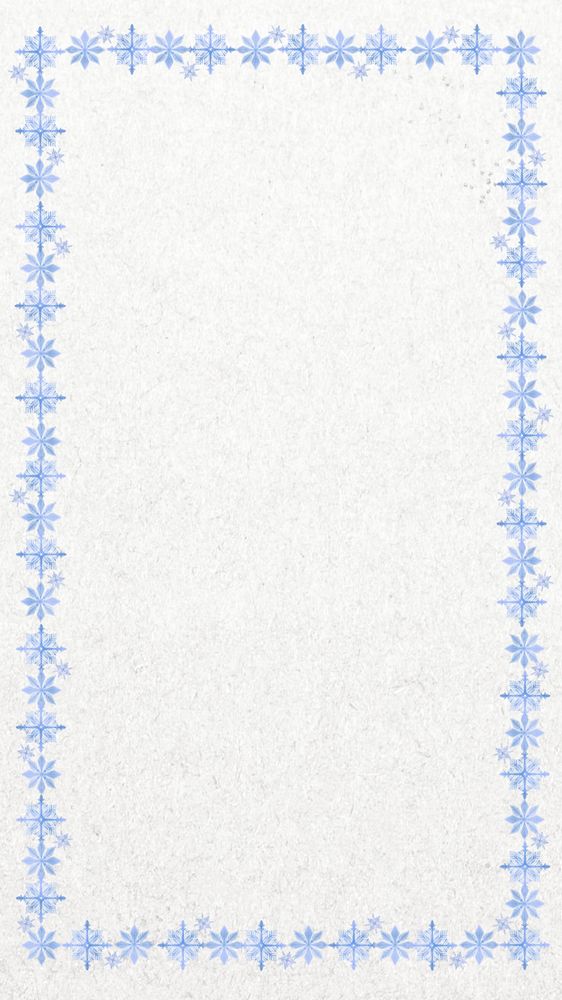 Winter snowflakes frame iPhone wallpaper, editable festive design