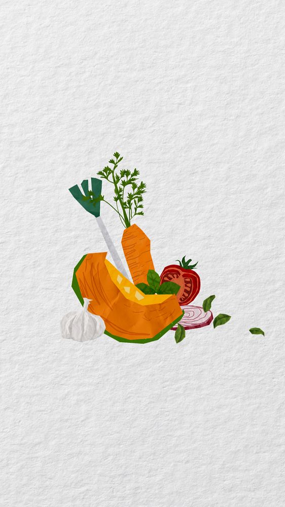 Colorful vegetables iPhone wallpaper, editable healthy diet collage design