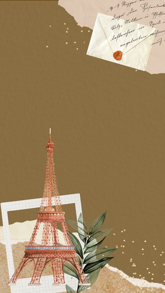 Eiffel tower mobile wallpaper, editable travel border collage design