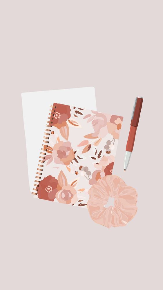 Feminine stationery, pastel mobile wallpaper, editable aesthetic illustration