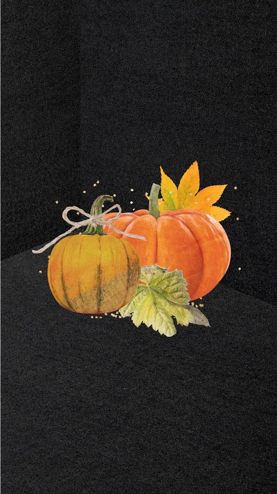 Halloween pumpkin mobile wallpaper, editable Autumn design