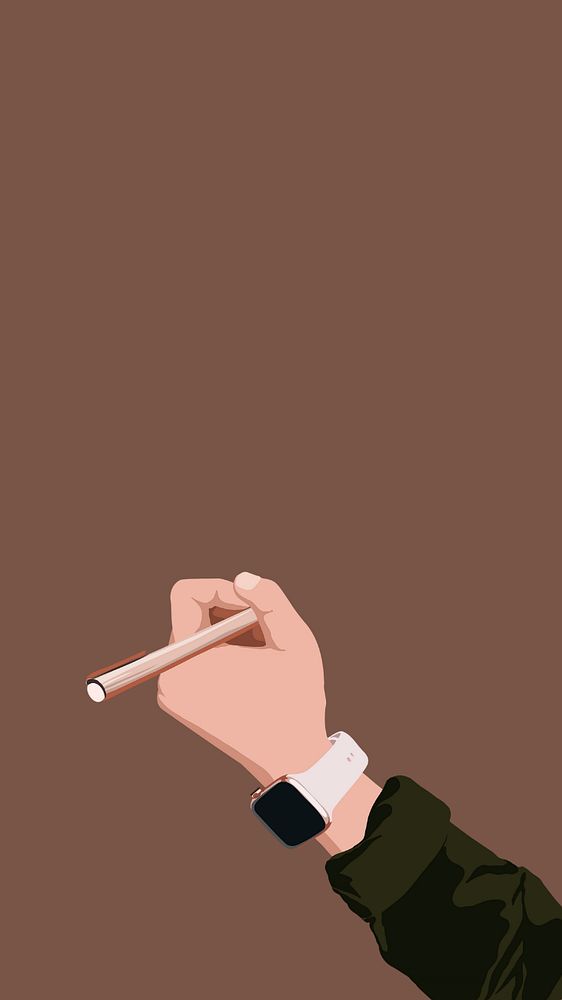 Writer's hand aesthetic iPhone wallpaper, editable vector illustration