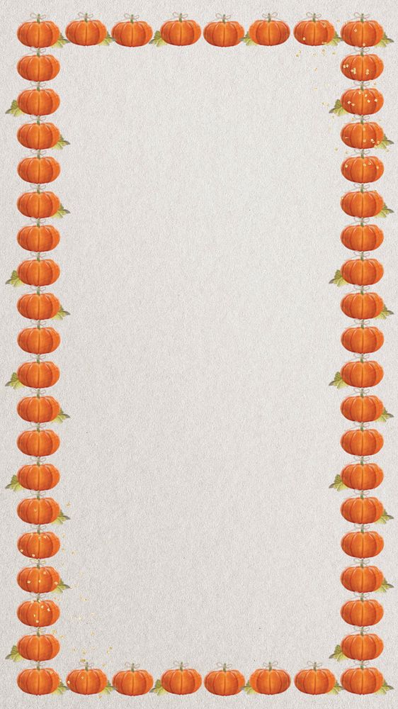 Autumn pumpkin frame iPhone wallpaper, editable design