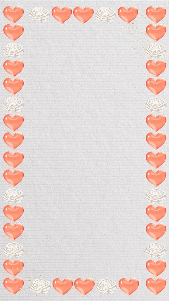 Valentine's Day iPhone wallpaper, editable heart frame collage design