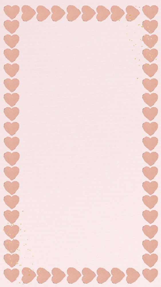 Valentine's Day iPhone wallpaper, editable heart frame collage design