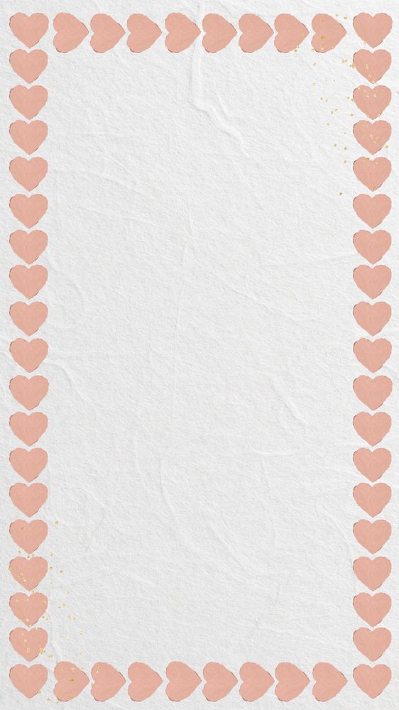 Cute heart frame mobile wallpaper, editable Valentine's Day collage design