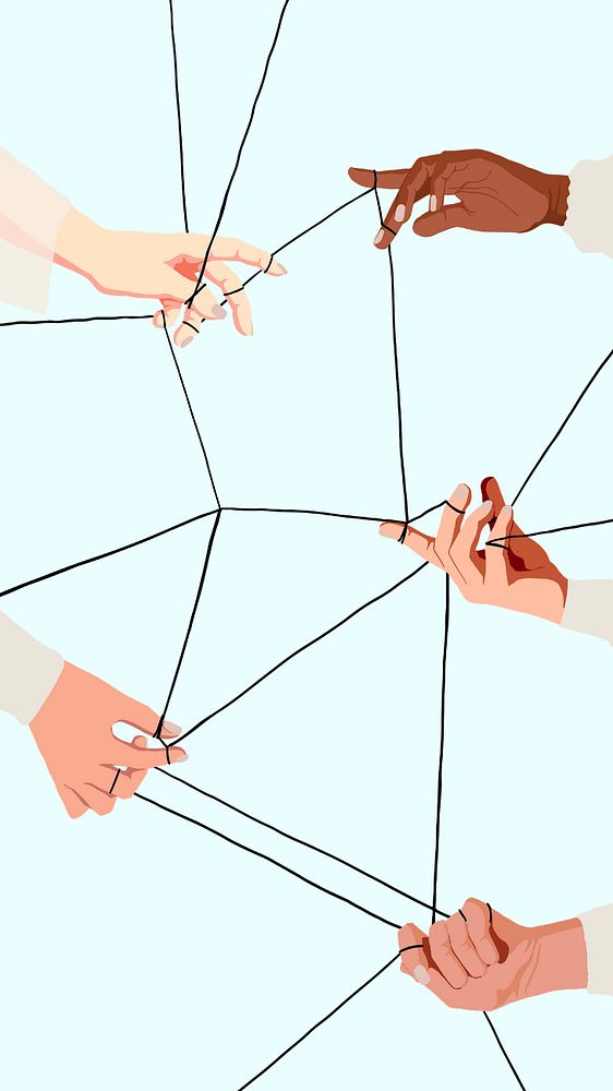 Business connectivity iPhone wallpaper, editable vector illustration