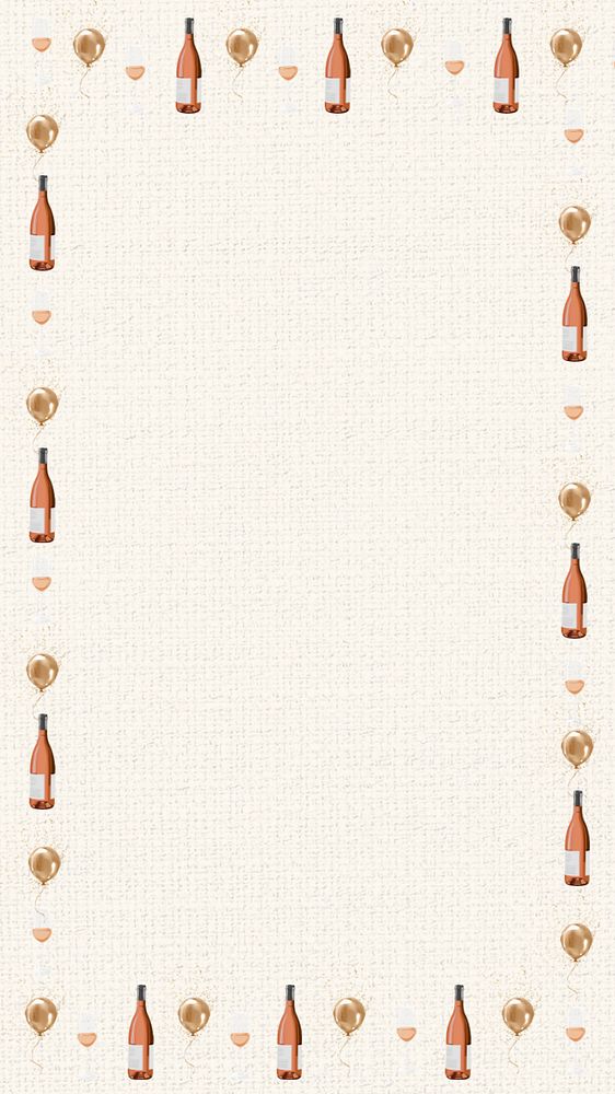 Editable celebration beige iPhone wallpaper, champagne frame collage design