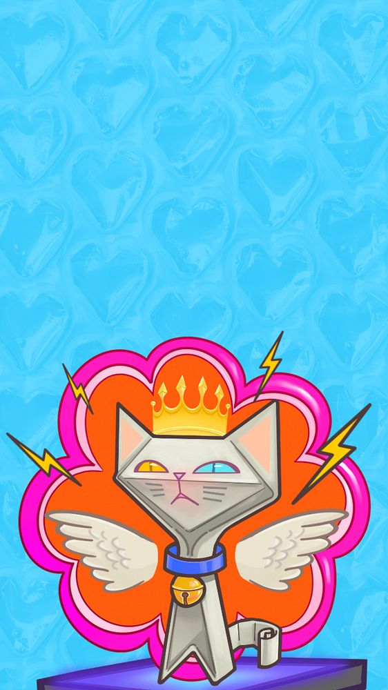 AR cat phone wallpaper, editable gaming technology design