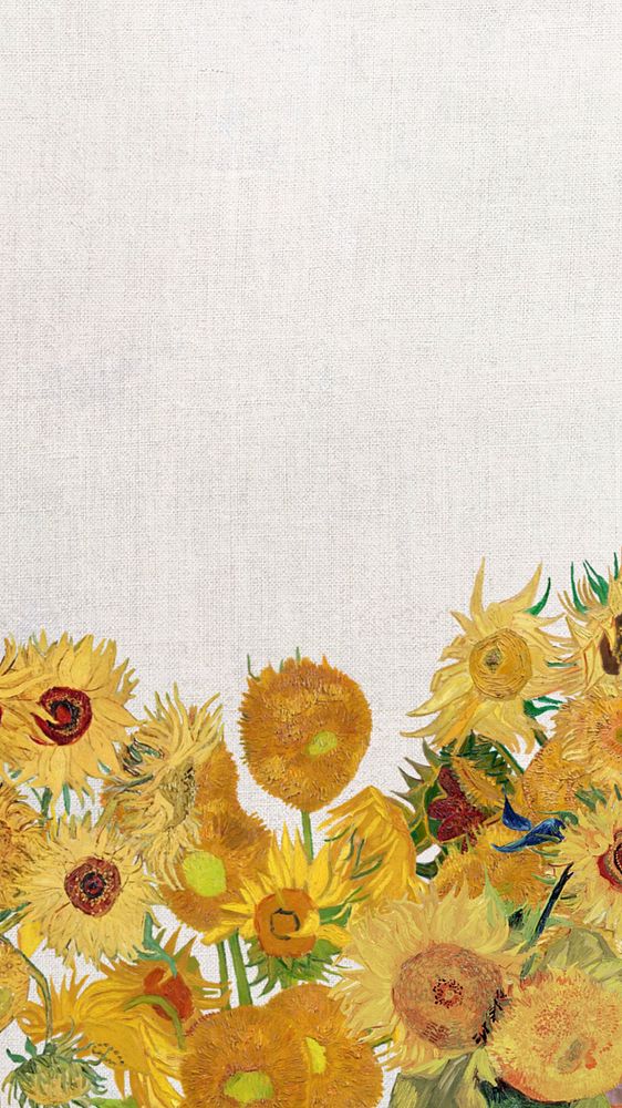 Van Gogh's sunflower phone wallpaper, remixed by rawpixel