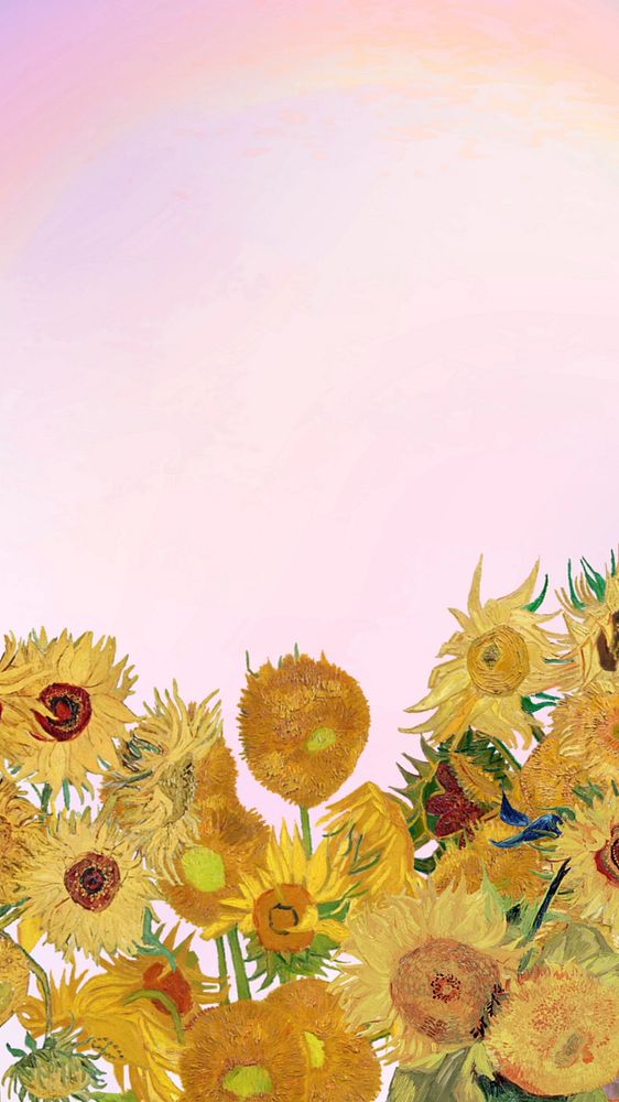 Van Gogh's sunflower phone wallpaper, remixed by rawpixel