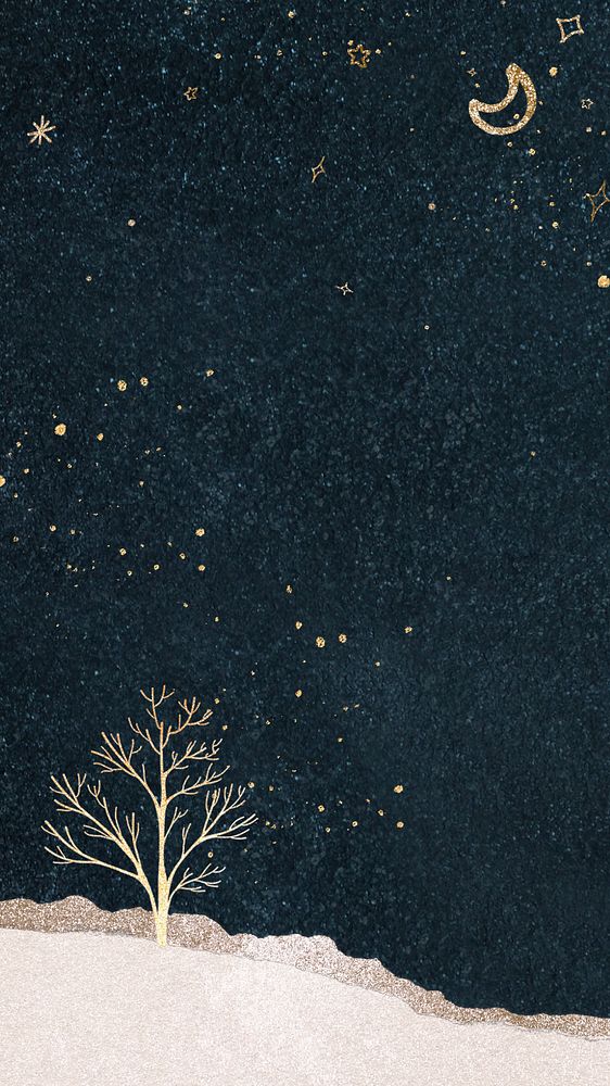 Christmas Eve iPhone wallpaper, aesthetic glitter & watercolor  design