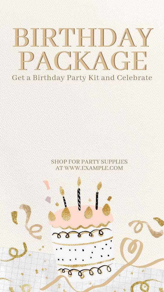 Birthday package Instagram story template, editable design