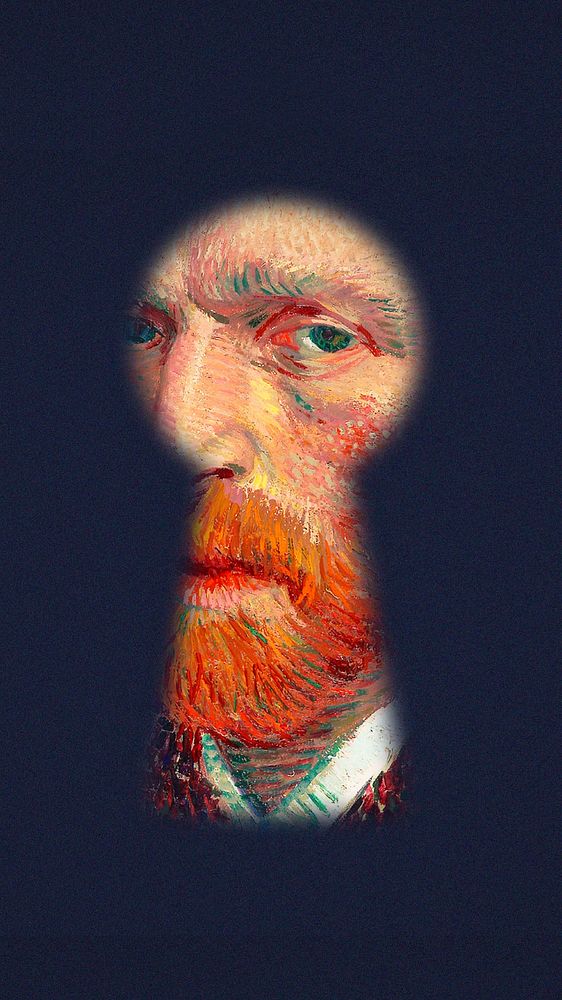 Van Gogh keyhole iPhone wallpaper. Remixed by rawpixel.