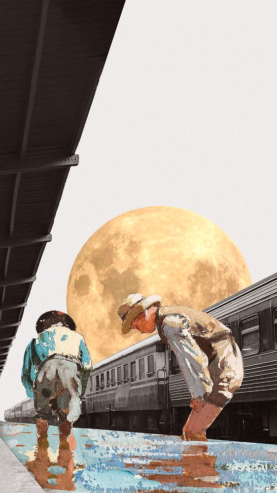 Surreal escapism iPhone wallpaper, Winslow Homer art. Remixed by rawpixel.