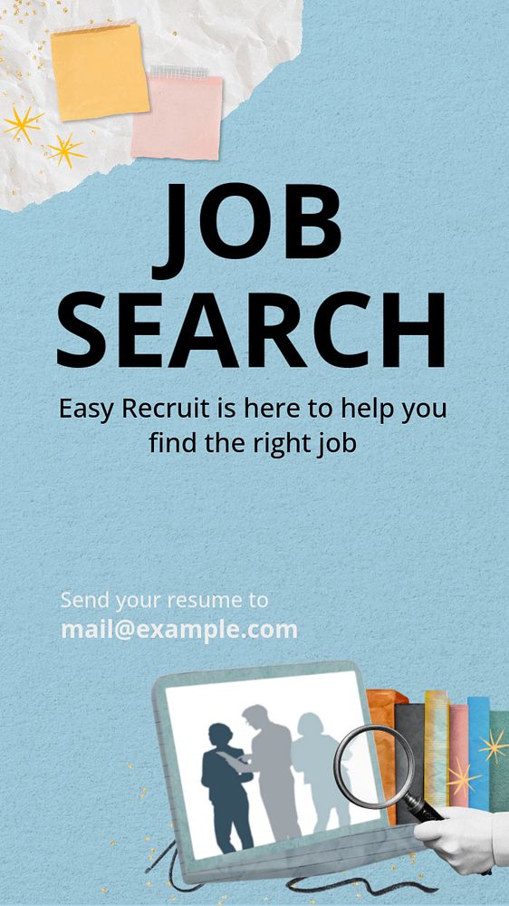 Job search Instagram story template, editable design