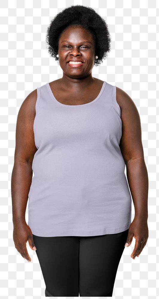 Tank top mockup element, African woman