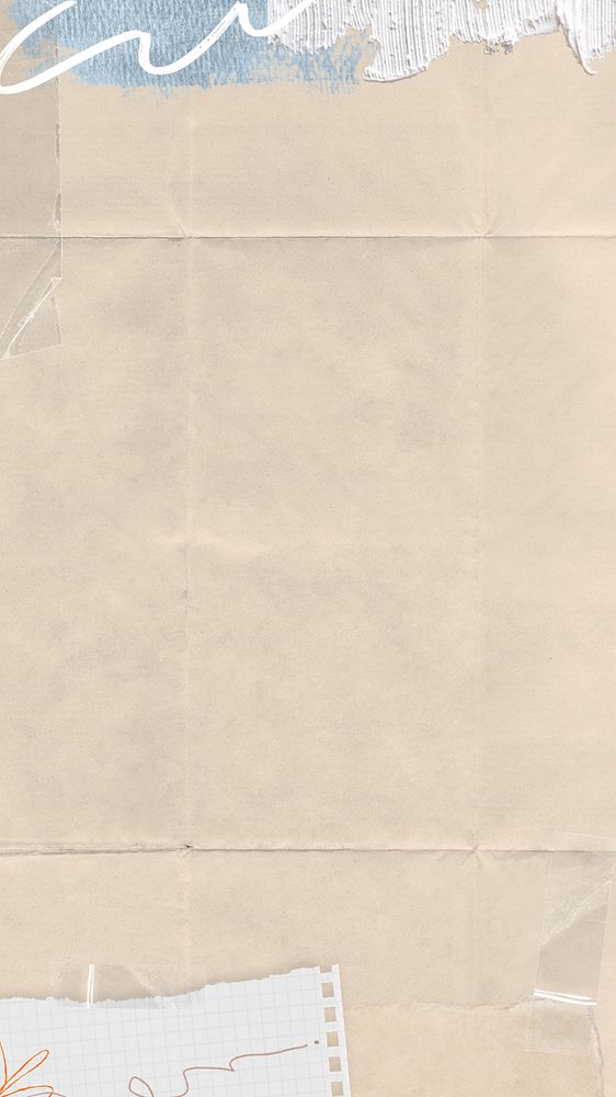 Beige wrinkled paper phone wallpaper, editable design