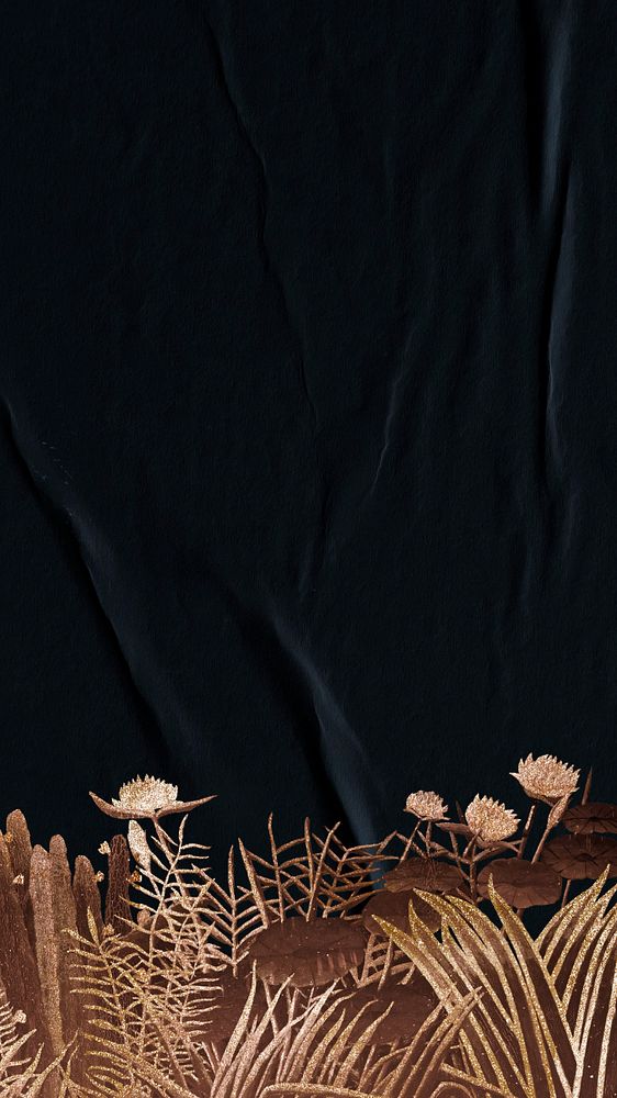 Henri Rousseau's nature black iPhone wallpaper. Remixed by rawpixel.