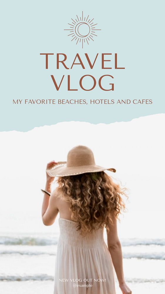 Travel vlog Instagram story template, editable social media design