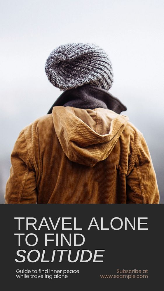 Travel alone Instagram story template, editable social media design