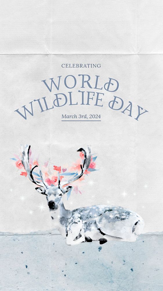 Wildlife day Instagram story template, editable design