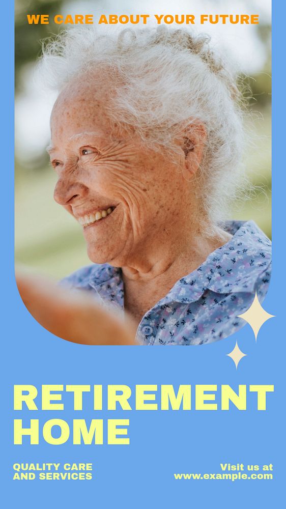 Retirement home Instagram story template, editable social media design