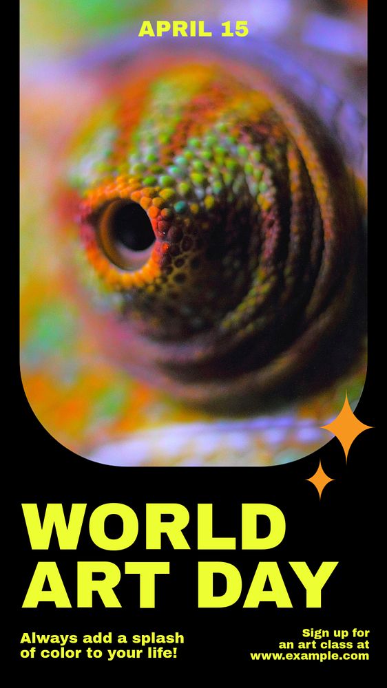 World art day Instagram story template, editable social media design