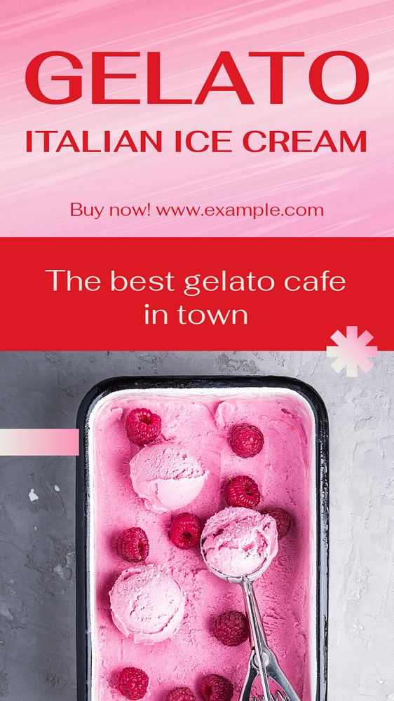 Gelato ice cream Instagram story template, editable social media design