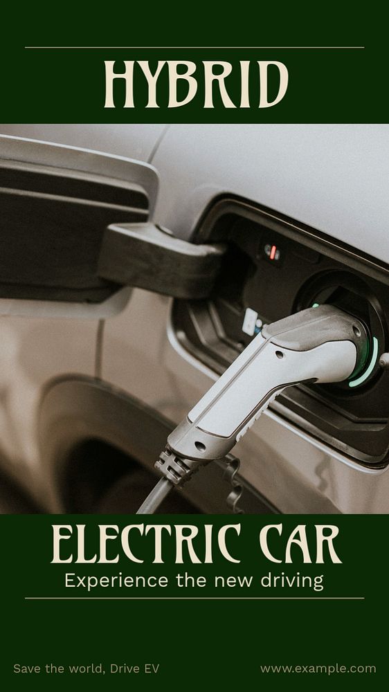 Electric car Instagram story template, editable social media design