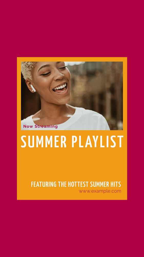 Summer playlist Instagram story template, editable social media design