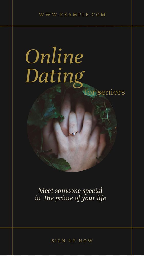 Senior online dating Instagram story template, editable social media design