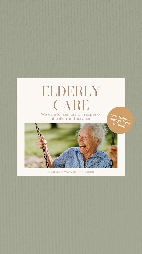 Elderly care Instagram story template, editable social media design