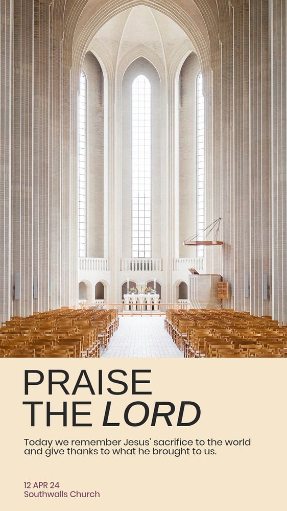 Praise the lord Instagram story template, editable social media design