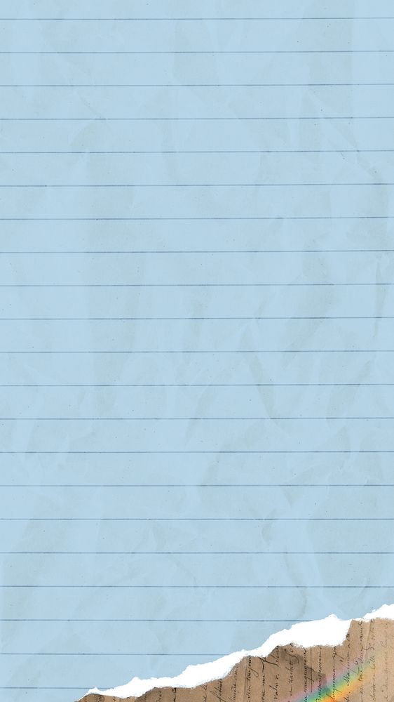 Blue lined notepaper mobile wallpaper, editable paper texture design