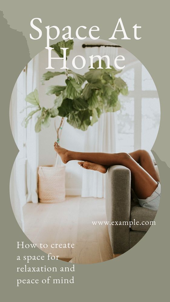 Relax at home Instagram story template, editable social media design