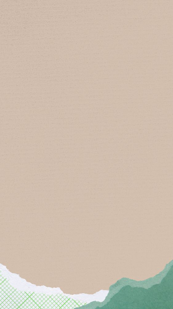 Editable beige phone wallpaper, ripped paper border design