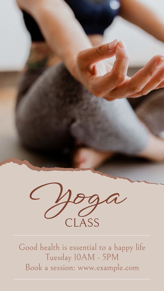 Yoga class Instagram story template, editable social media design