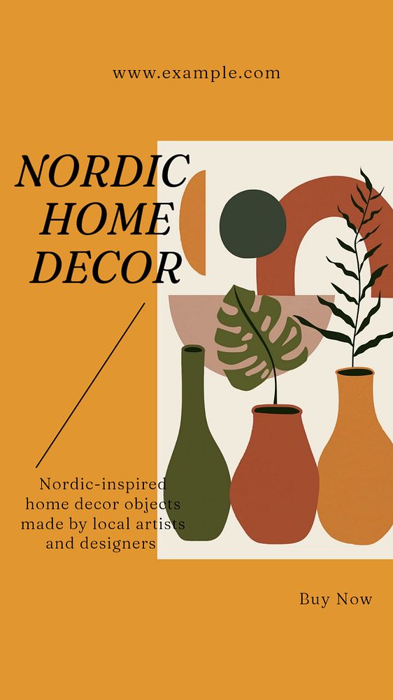 Nordic home decor Instagram story template, editable social media design