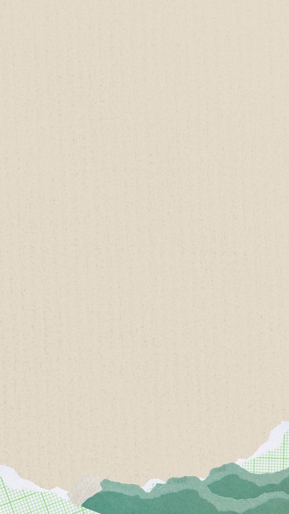 Beige phone wallpaper, editable ripped paper border design