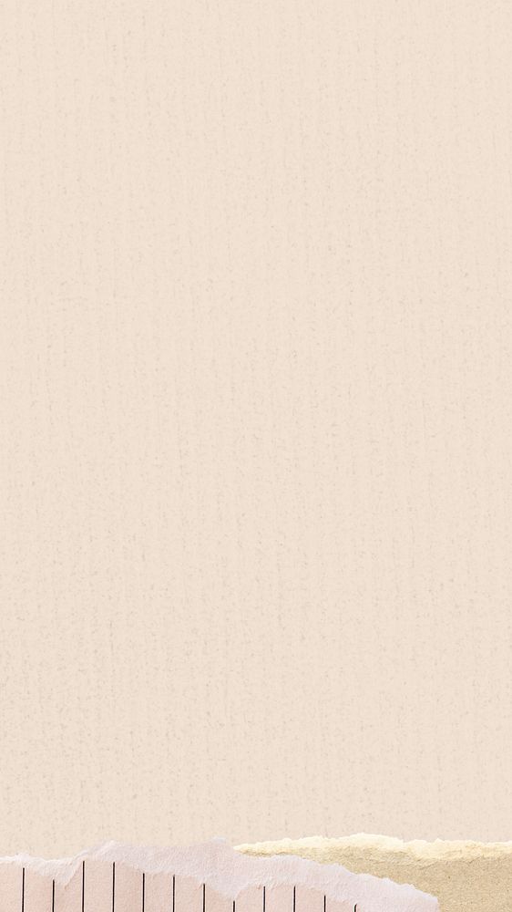 Beige phone wallpaper, editable ripped paper border design