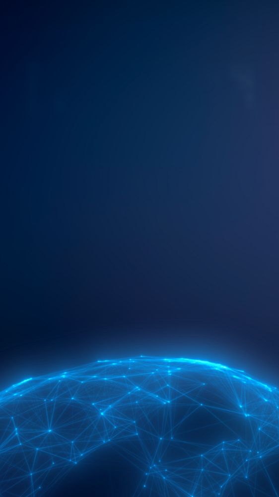 Digital technology mobile wallpaper, editable blue remix design