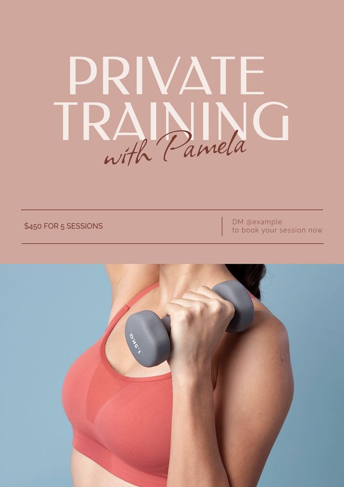 Private training poster template, customizable ad