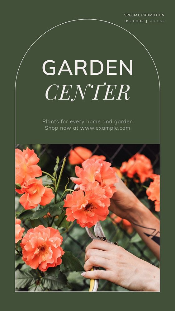 Garden center Instagram story template, editable social media design