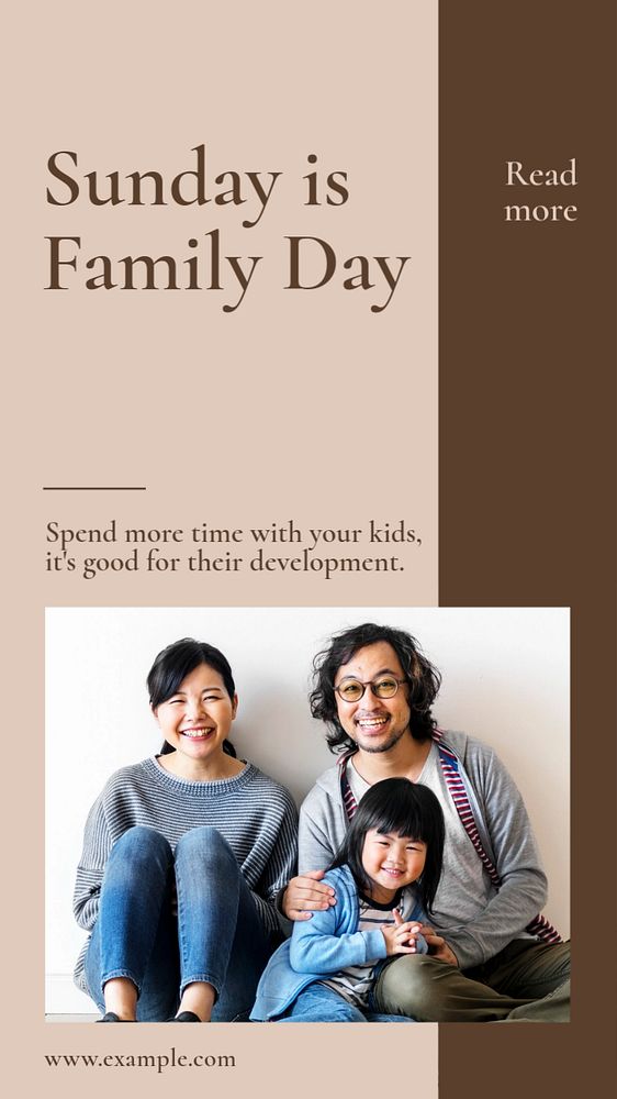 Family time Instagram story template, editable social media design