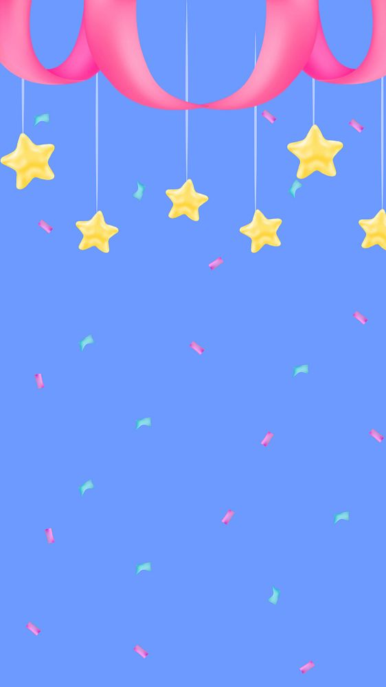 Colorful confetti mobile wallpaper, editable cute design