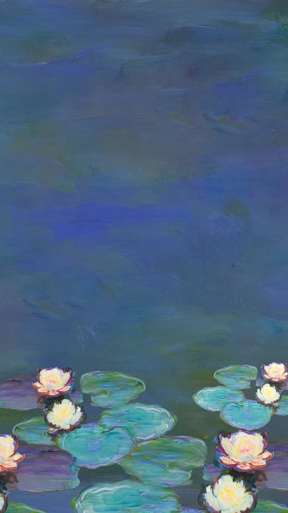 Monet's water lilies iPhone wallpaper, editable design. Famous artwork remixed by rawpixel.