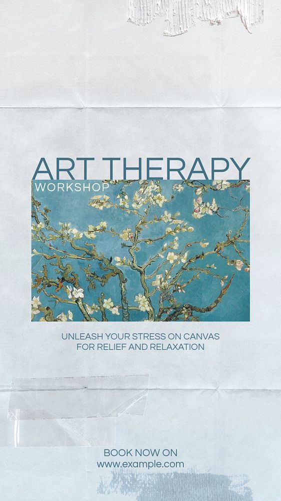 Art therapy Instagram story template, editable design