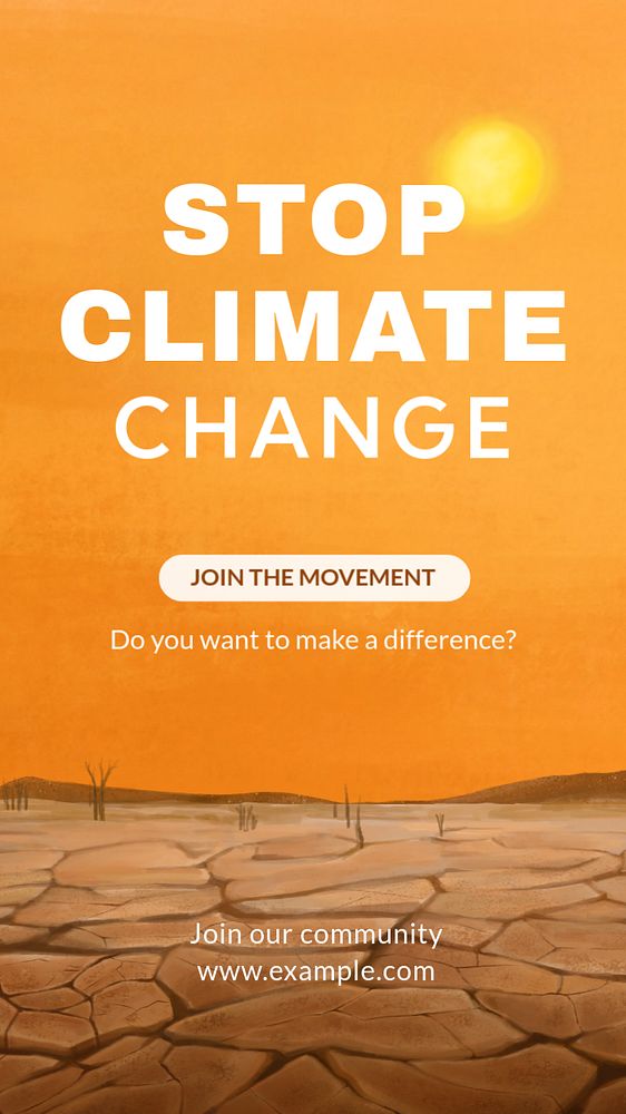 Stop Climate Change Instagram story template, editable aesthetic paint remix 