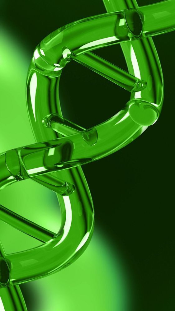 Science green DNA mobile wallpaper, editable remix design